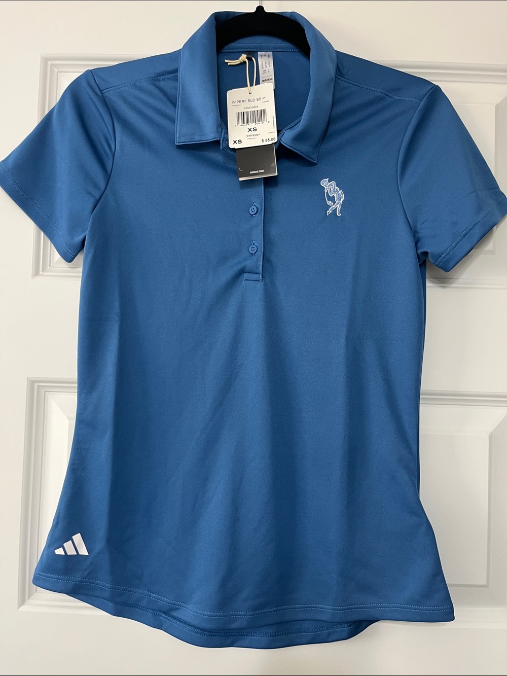 adidas Blue Short-Sleeve Golf Polo